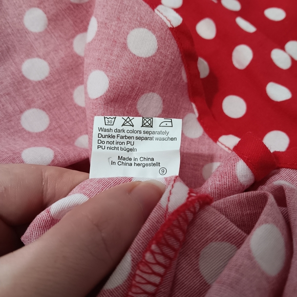 Grace Karin Red Midi Dress with White Polka Dots - Picture 6 of 7